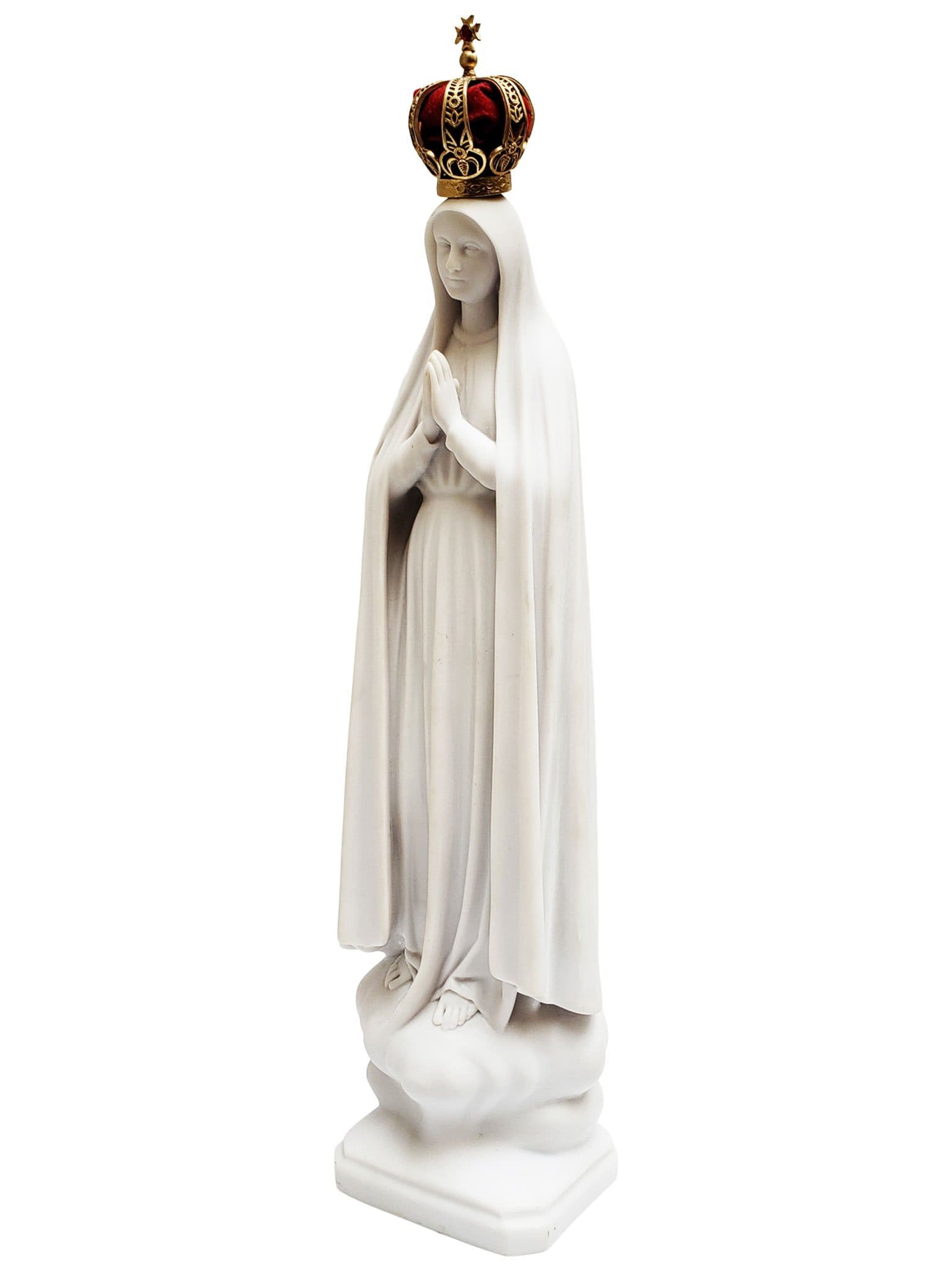 Imagem de Nossa Senhora de Fátima 43 cm de Pó de Mármore-TerraCotta Arte Sacra