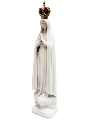 Imagem de Nossa Senhora de Fátima 43 cm de Pó de Mármore-TerraCotta Arte Sacra