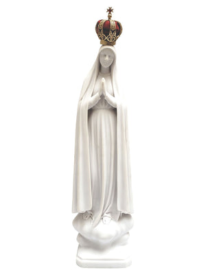 Imagem de Nossa Senhora de Fátima 43 cm de Pó de Mármore-TerraCotta Arte Sacra