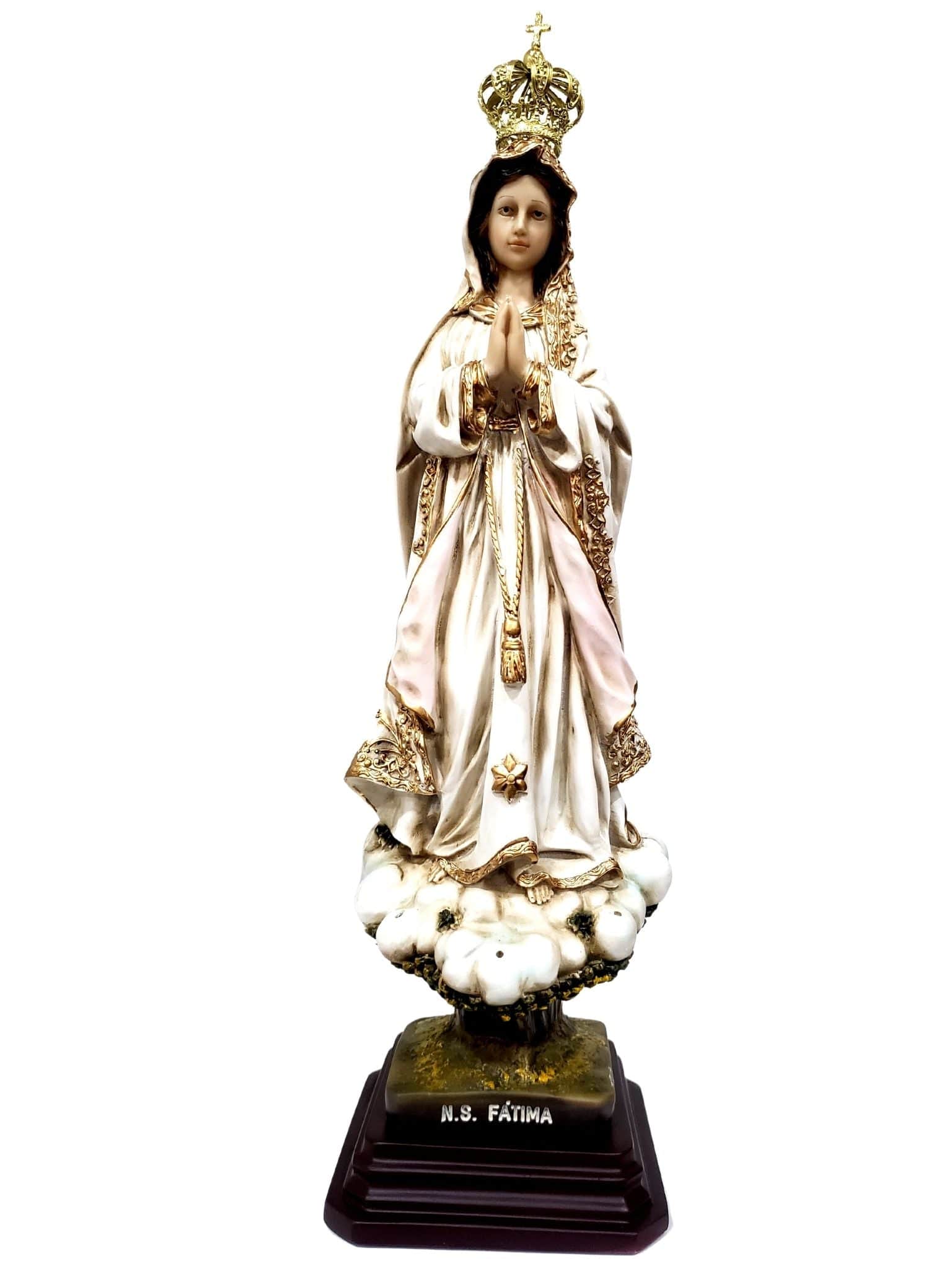 Imagem de Nossa Senhora de Fátima Barroca de Portugal 43 cm-TerraCotta Arte Sacra