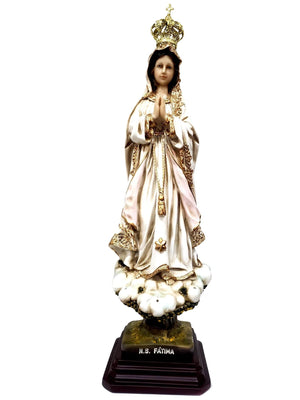 Imagem de Nossa Senhora de Fátima Barroca de Portugal 43 cm-TerraCotta Arte Sacra