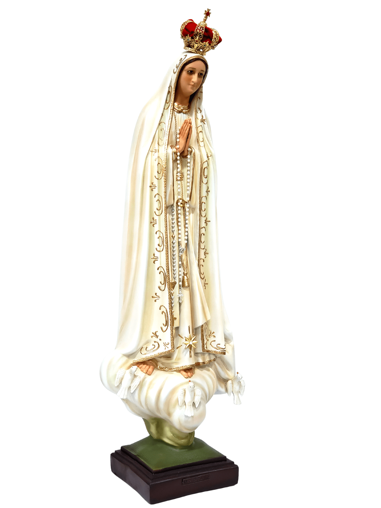 Imagem de Nossa Senhora de Fátima Envelhecida em Pó de Mármore 70 cm-TerraCotta Arte Sacra