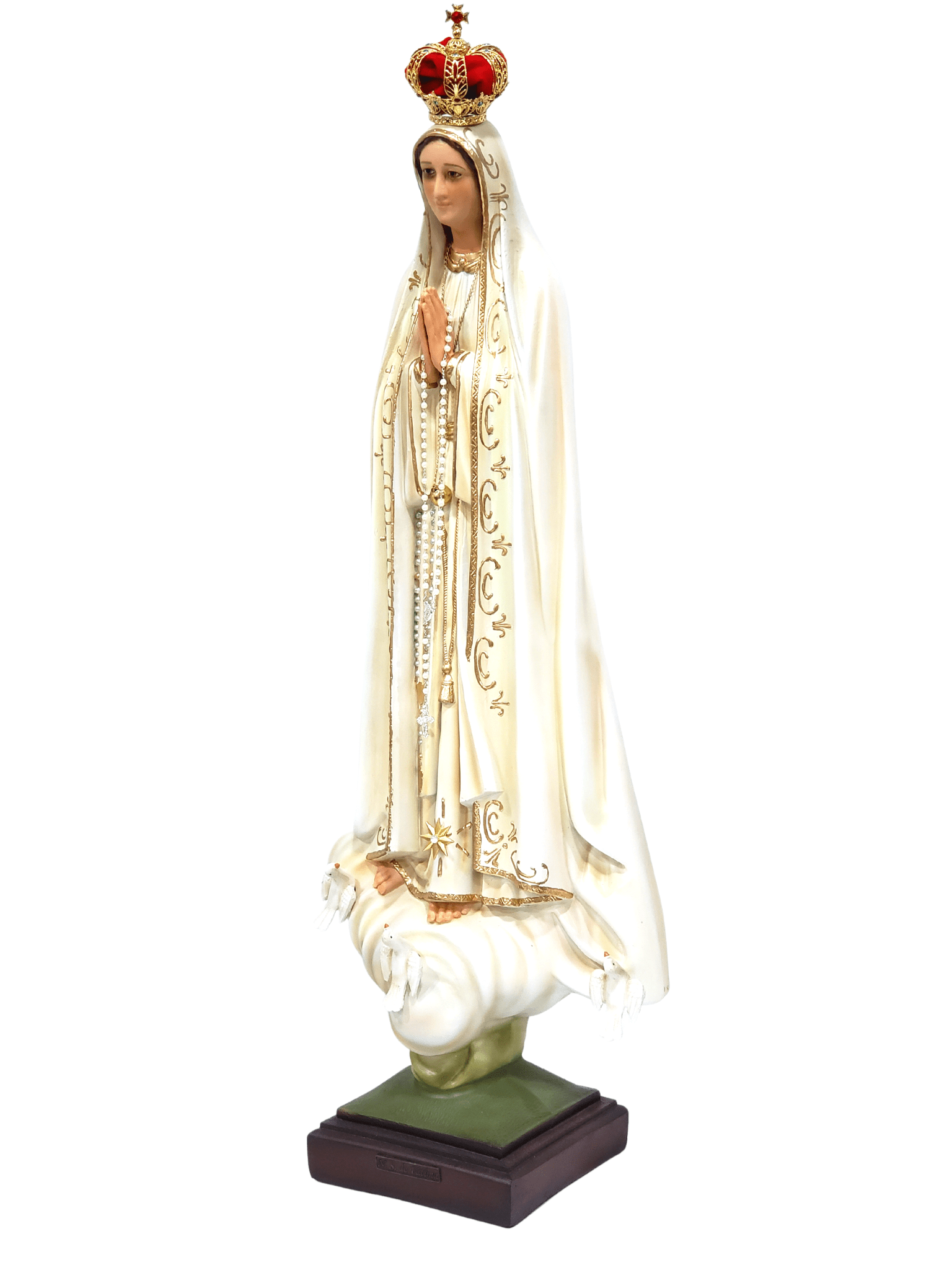Imagem de Nossa Senhora de Fátima Envelhecida em Pó de Mármore 70 cm-TerraCotta Arte Sacra