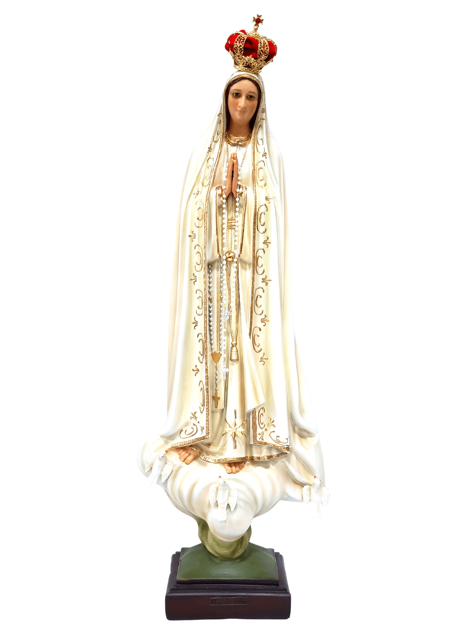 Imagem de Nossa Senhora de Fátima Envelhecida em Pó de Mármore 70 cm-TerraCotta Arte Sacra