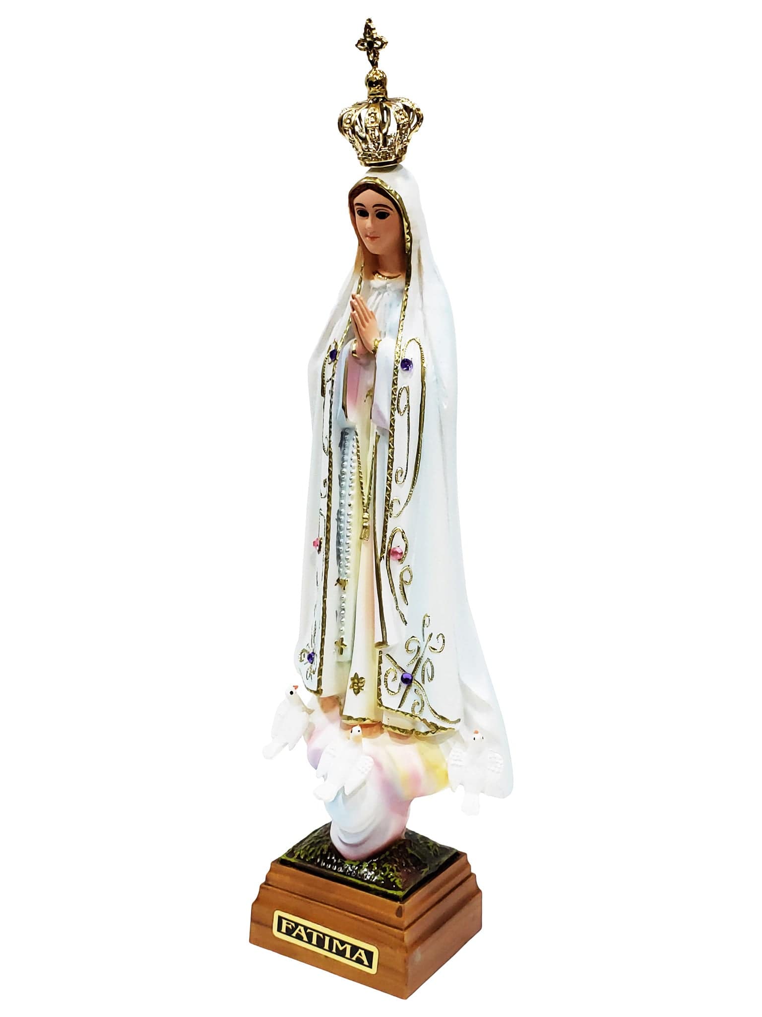 Imagem de Nossa Senhora de Fátima Portuguesa 25 cm em Polietileno-TerraCotta Arte Sacra