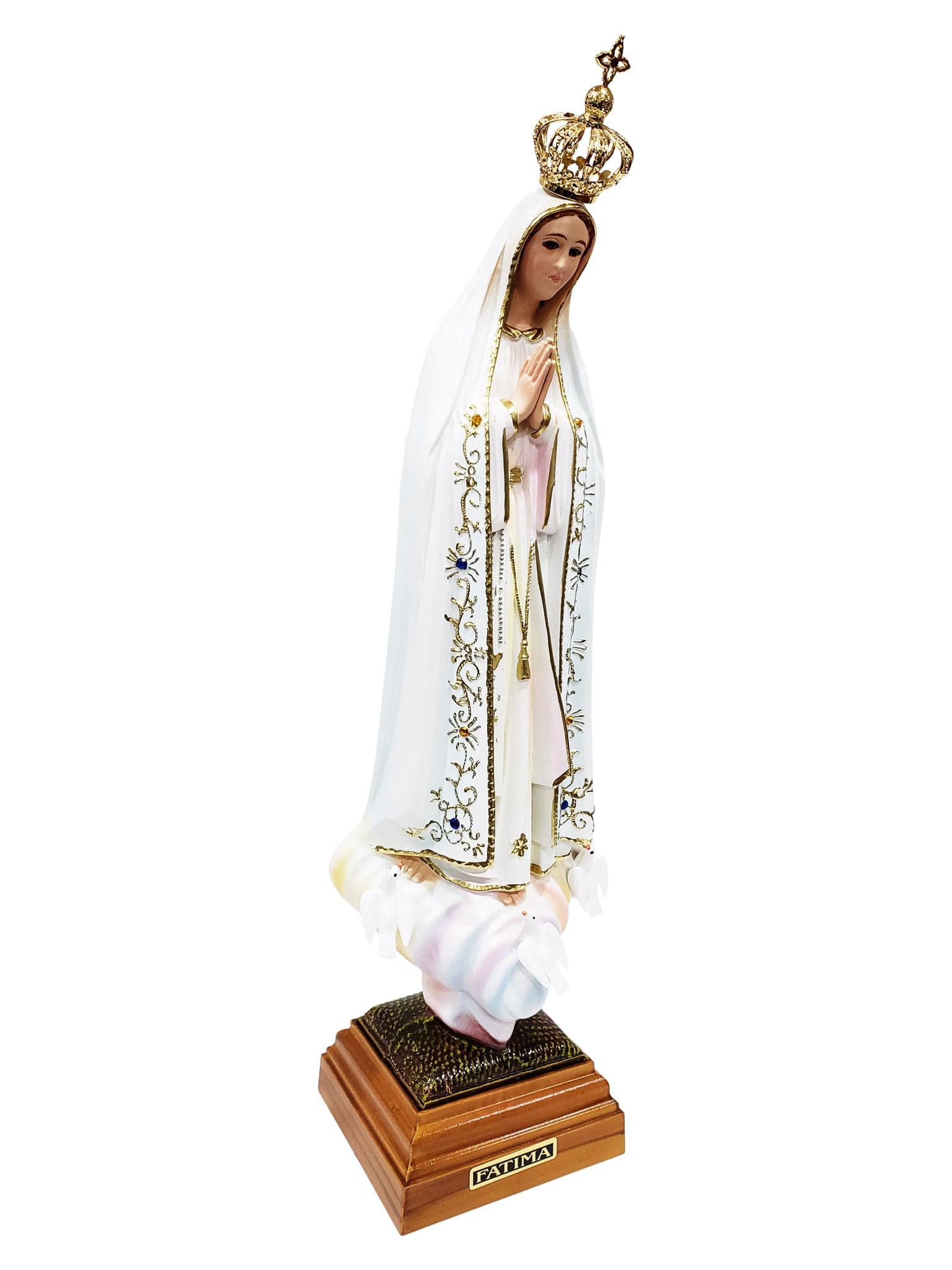 Imagem de Nossa Senhora de Fátima Portuguesa 38 cm em Polietileno-TerraCotta Arte Sacra