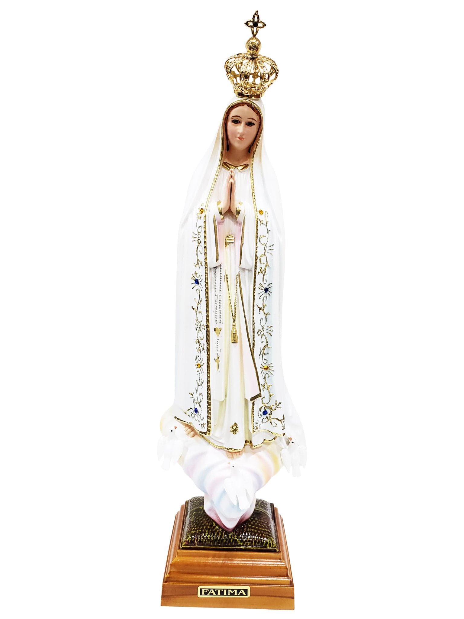 Imagem de Nossa Senhora de Fátima Portuguesa 38 cm em Polietileno-TerraCotta Arte Sacra