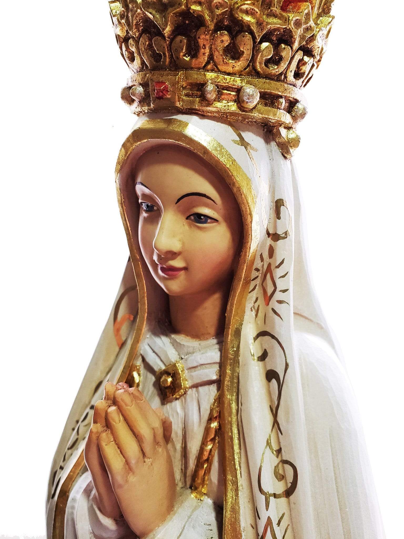 Imagem de Nossa Senhora de Fátima de Madeira Italiana 45 cm-TerraCotta Arte Sacra