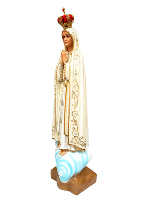 Imagem de Nossa Senhora de Fátima de Pó de Mármore com Olhos de Vidro 65 cm-TerraCotta Arte Sacra