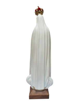 Imagem de Nossa Senhora de Fátima de Pó de Mármore com Olhos de Vidro 85 cm-TerraCotta Arte Sacra