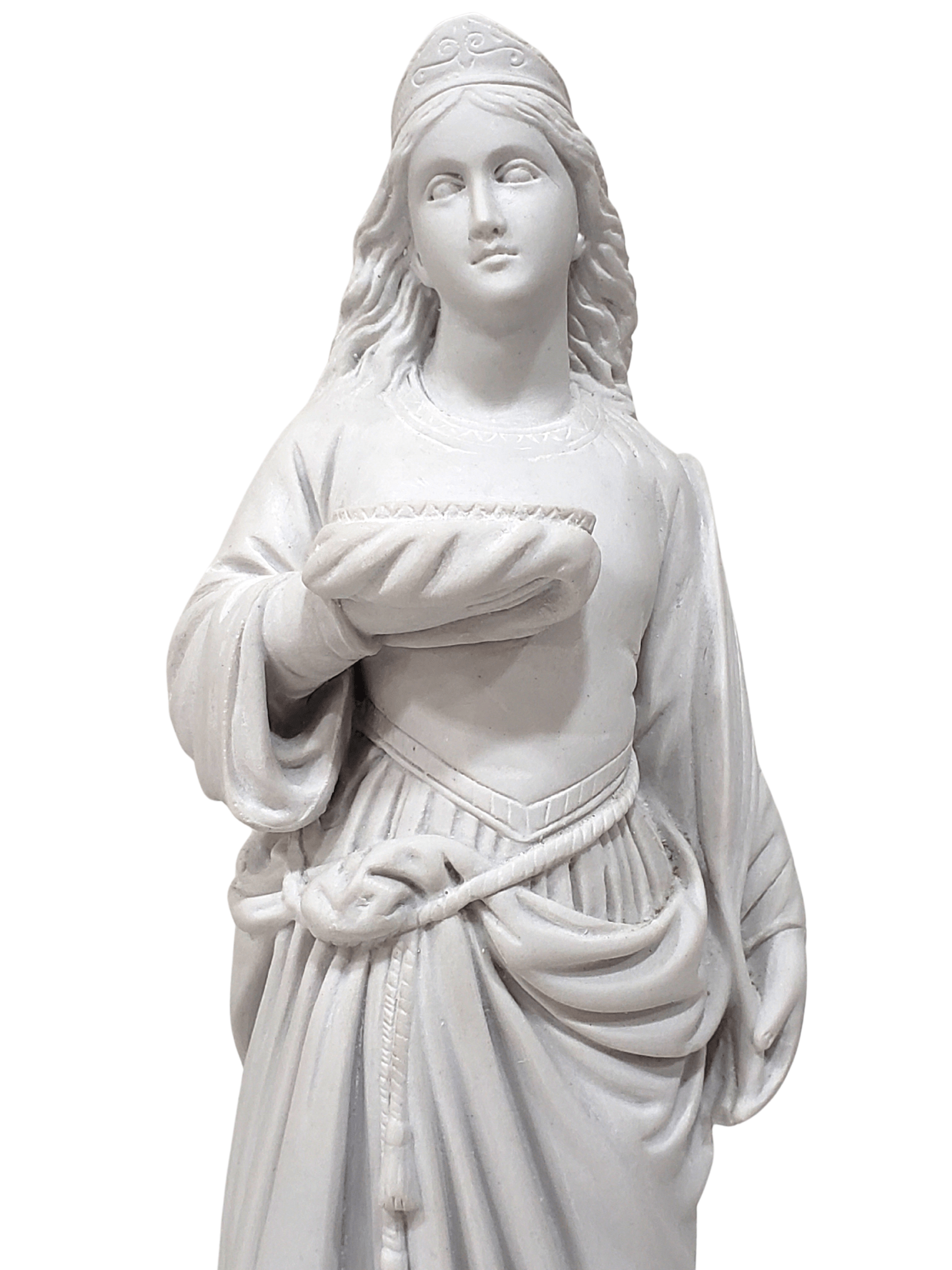 Imagem de Santa Luzia Branca em Pó de Mármore 30 cm-TerraCotta Arte Sacra
