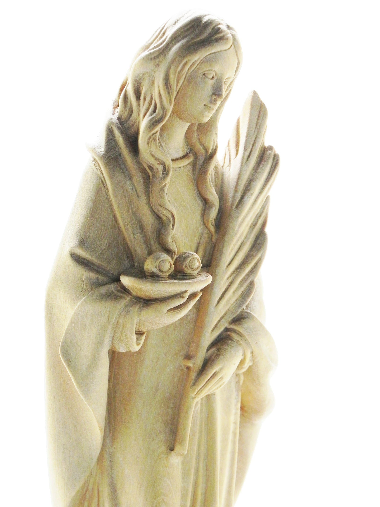 Imagem de Santa Luzia em Madeira 20 cm-TerraCotta Arte Sacra