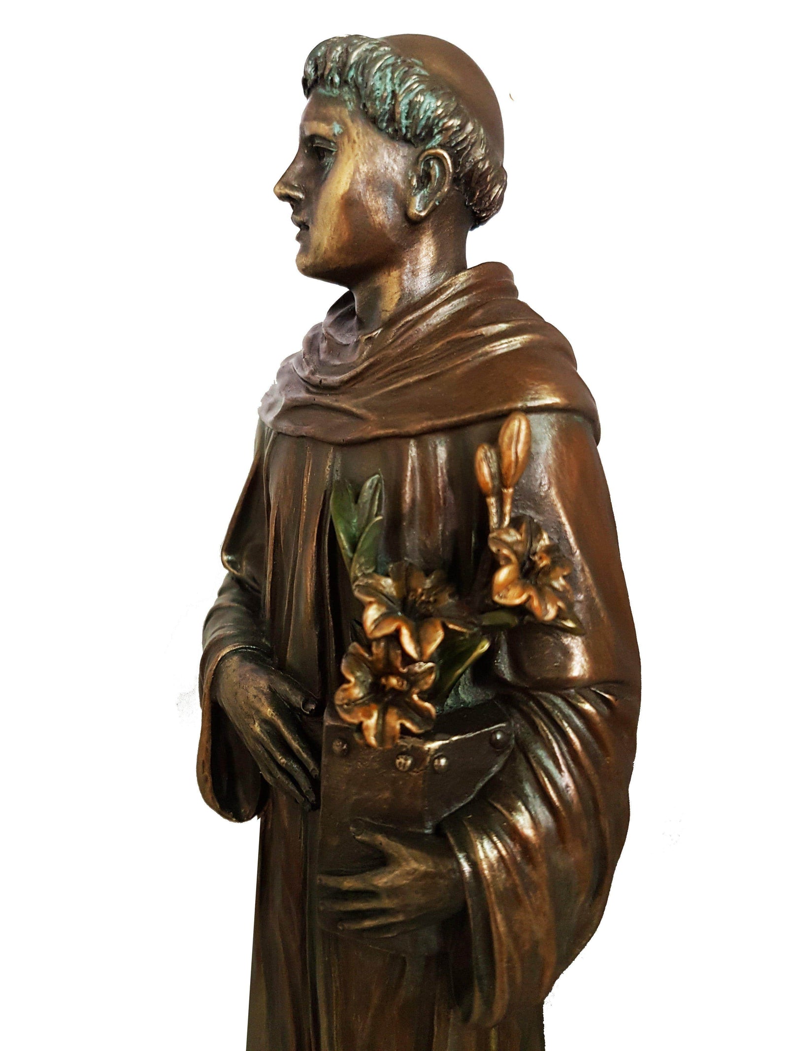 Imagem de Santo Antônio com acabamento em bronze 20 cm-TerraCotta Arte Sacra