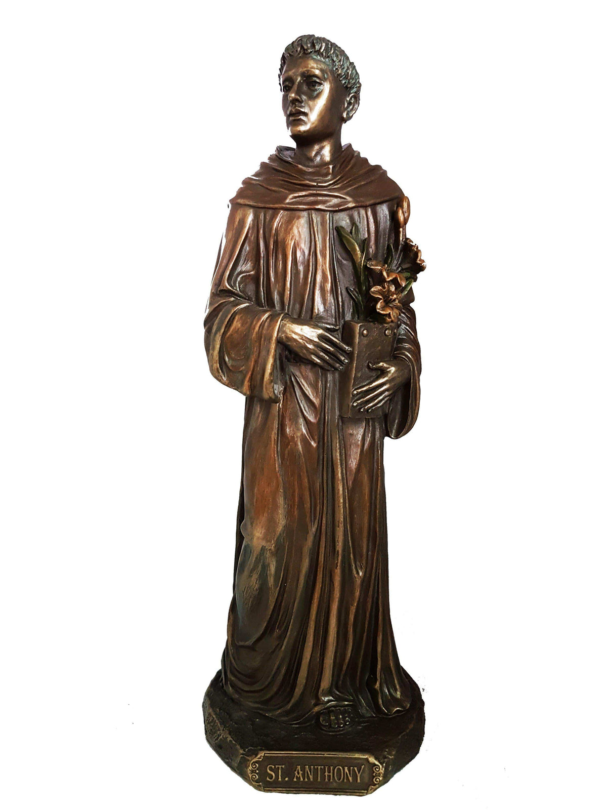 Imagem de Santo Antônio com acabamento em bronze 20 cm-TerraCotta Arte Sacra