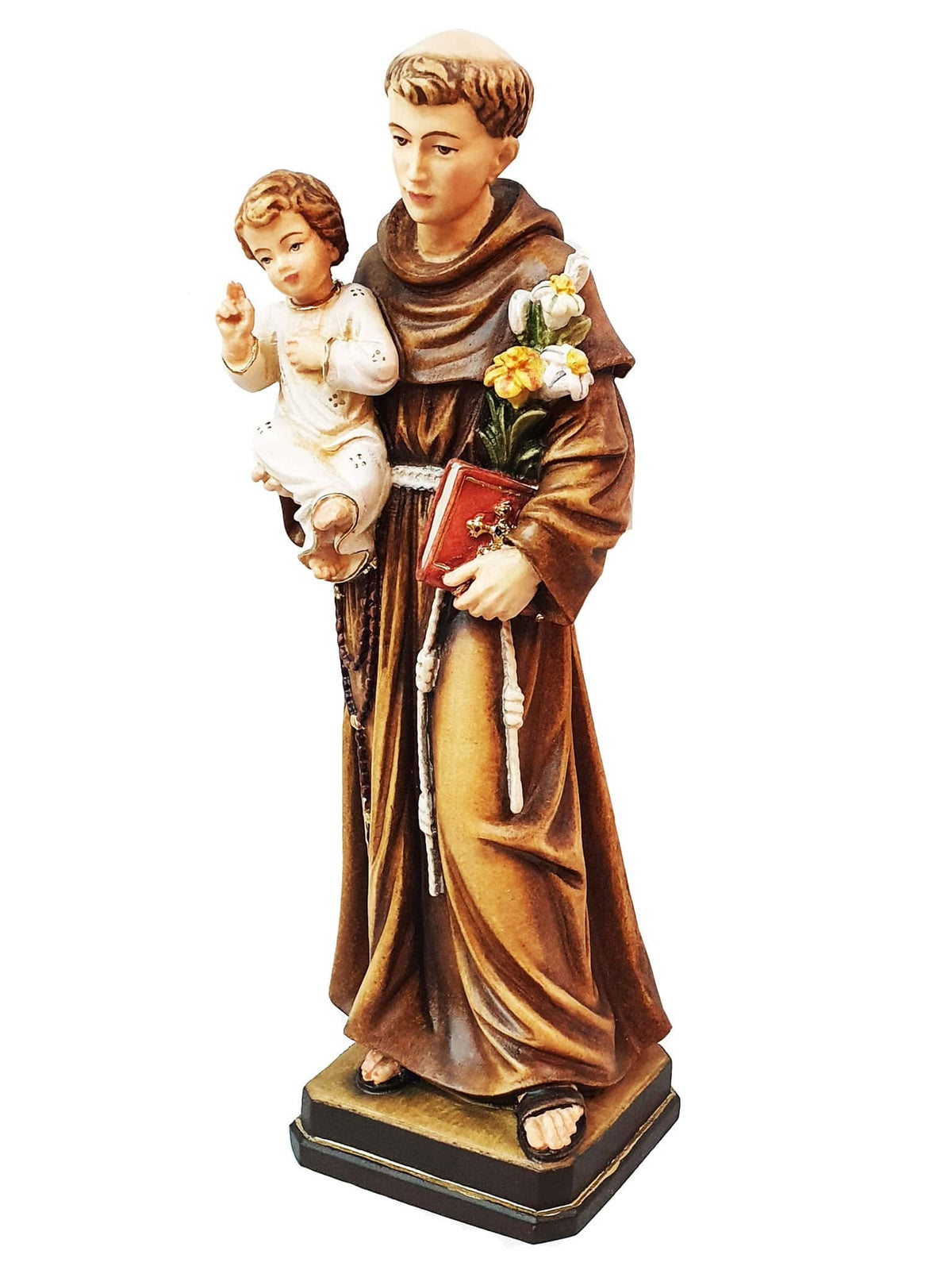 Imagem de Santo Antônio em Madeira Italiana 30 cm-TerraCotta Arte Sacra