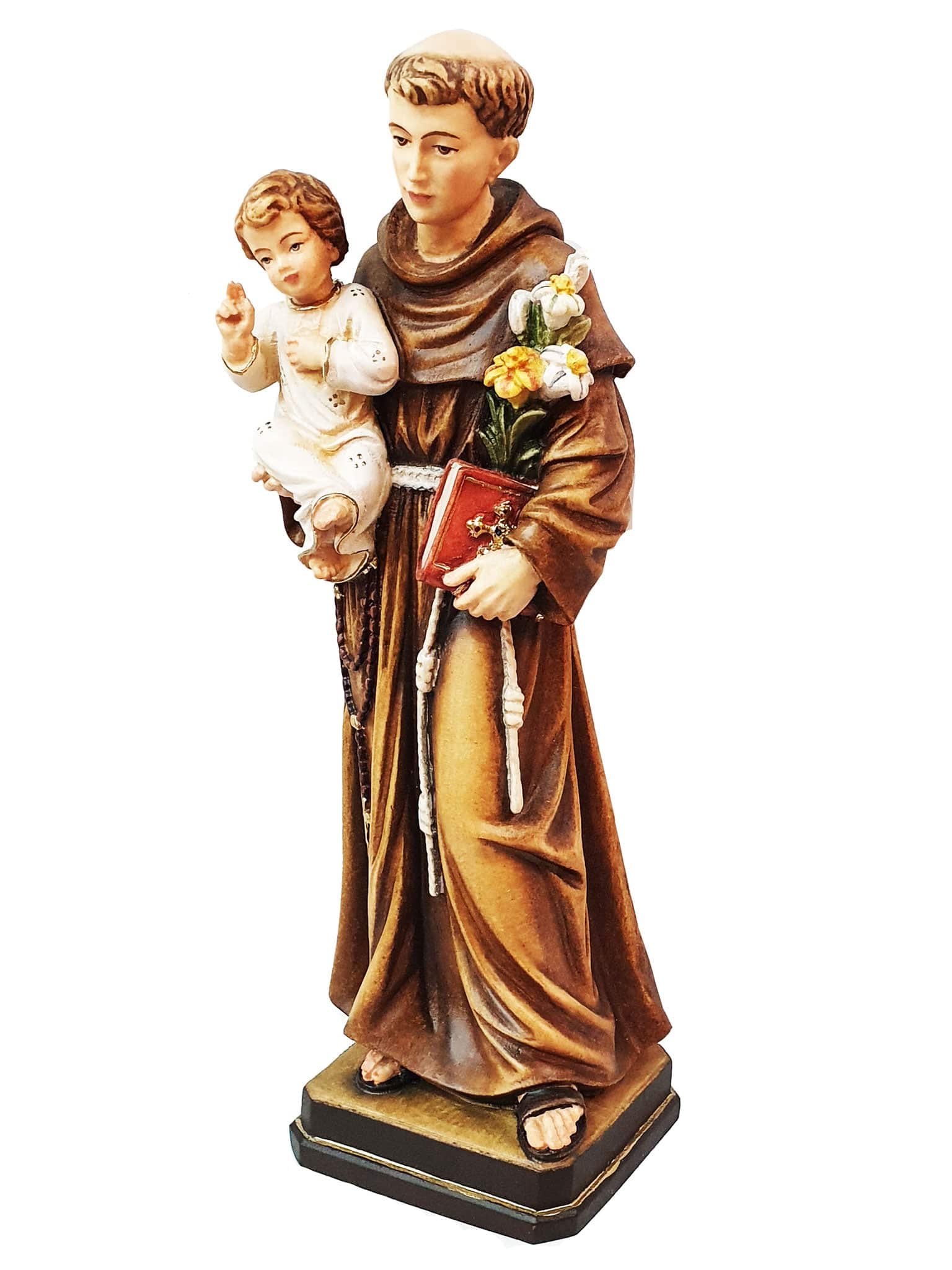 Imagem de Santo Antônio em Madeira Italiana 30 cm-TerraCotta Arte Sacra