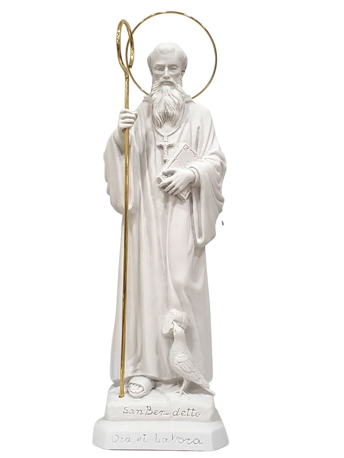 Imagem de São Bento em Pó de Mármore 30 cm-TerraCotta Arte Sacra