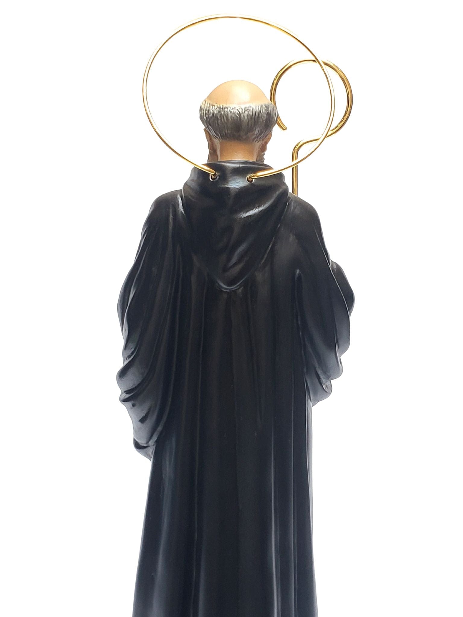 Imagem de São Bento em Pó de Mármore 30 cm Colorido-TerraCotta Arte Sacra