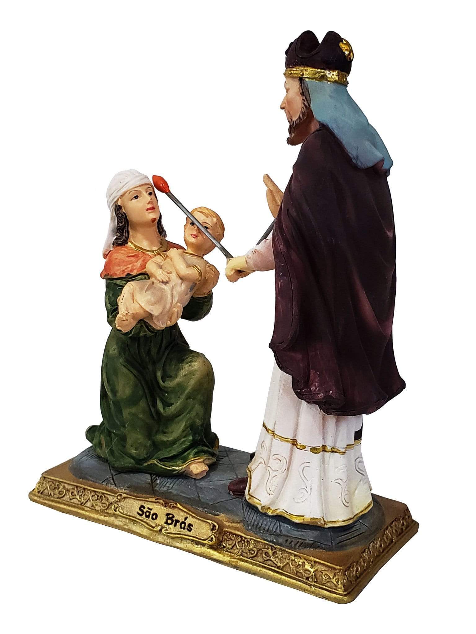 Imagem de São Brás Abençoando em Resina 17 cm-TerraCotta Arte Sacra