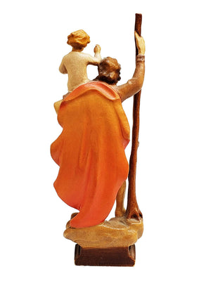 Imagem de São Cristóvão em Madeira Italiana 15 cm-TerraCotta Arte Sacra