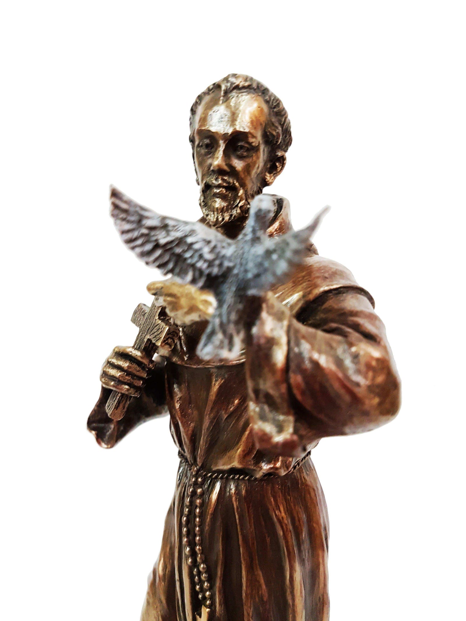 Imagem de São Francisco de Assis com acabamento em bronze 21 cm-TerraCotta Arte Sacra