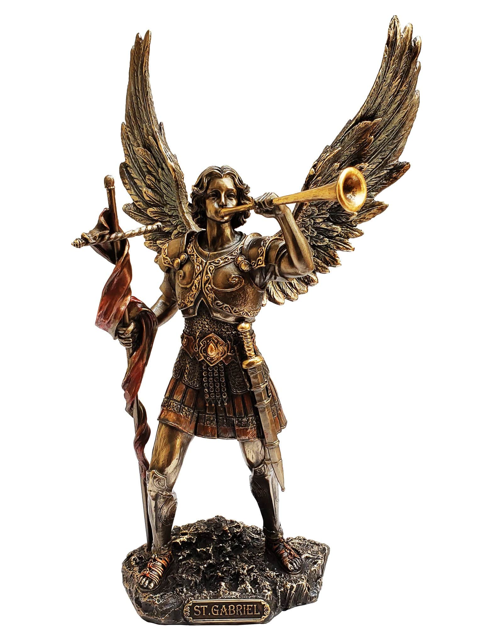 Imagem de São Gabriel Anunciando Acabamento em Bronze 32 cm-TerraCotta Arte Sacra