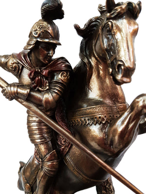 Imagem de São Jorge com acabamento em bronze 21 cm-TerraCotta Arte Sacra