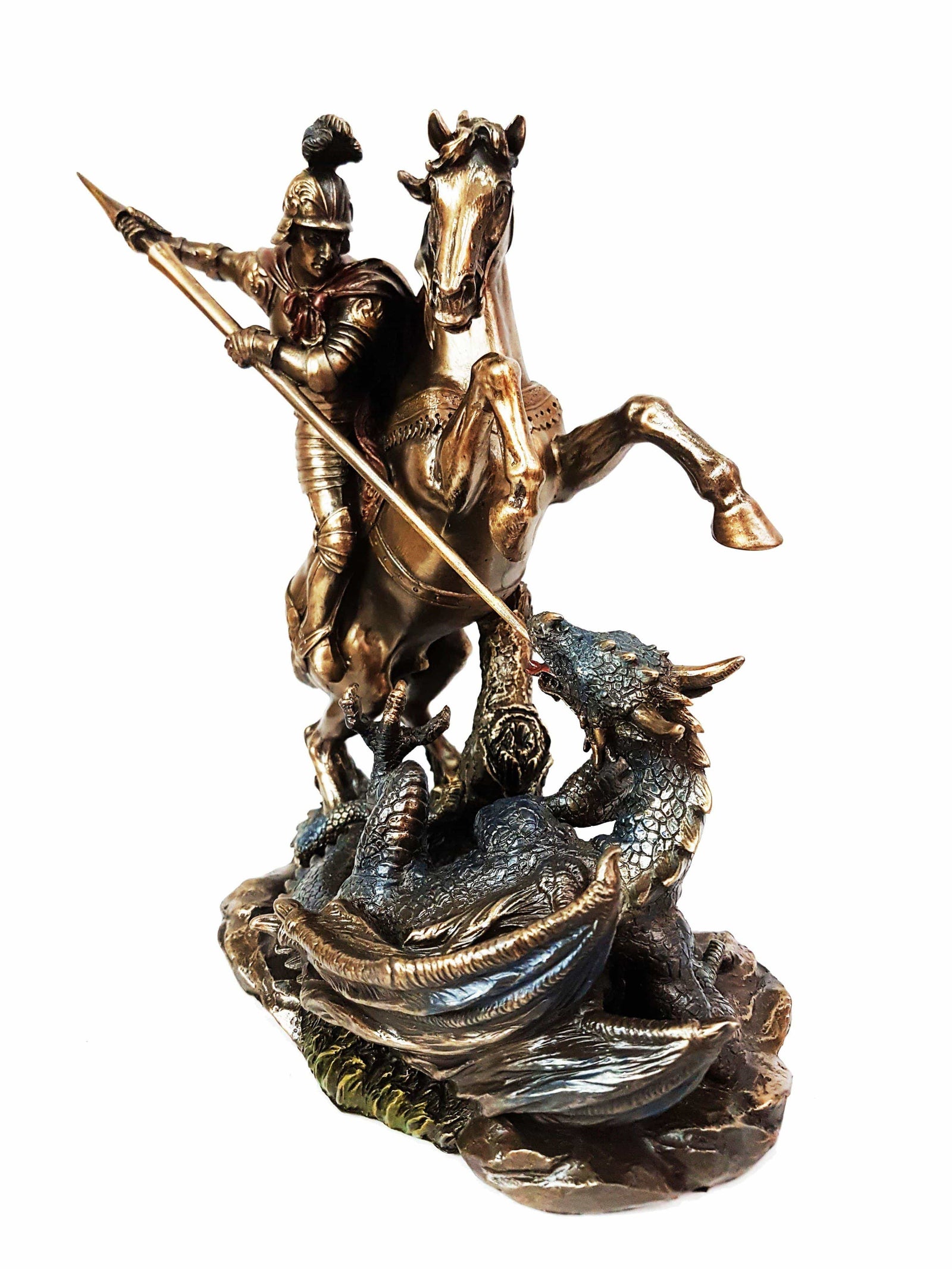 Imagem de São Jorge com acabamento em bronze 21 cm-TerraCotta Arte Sacra