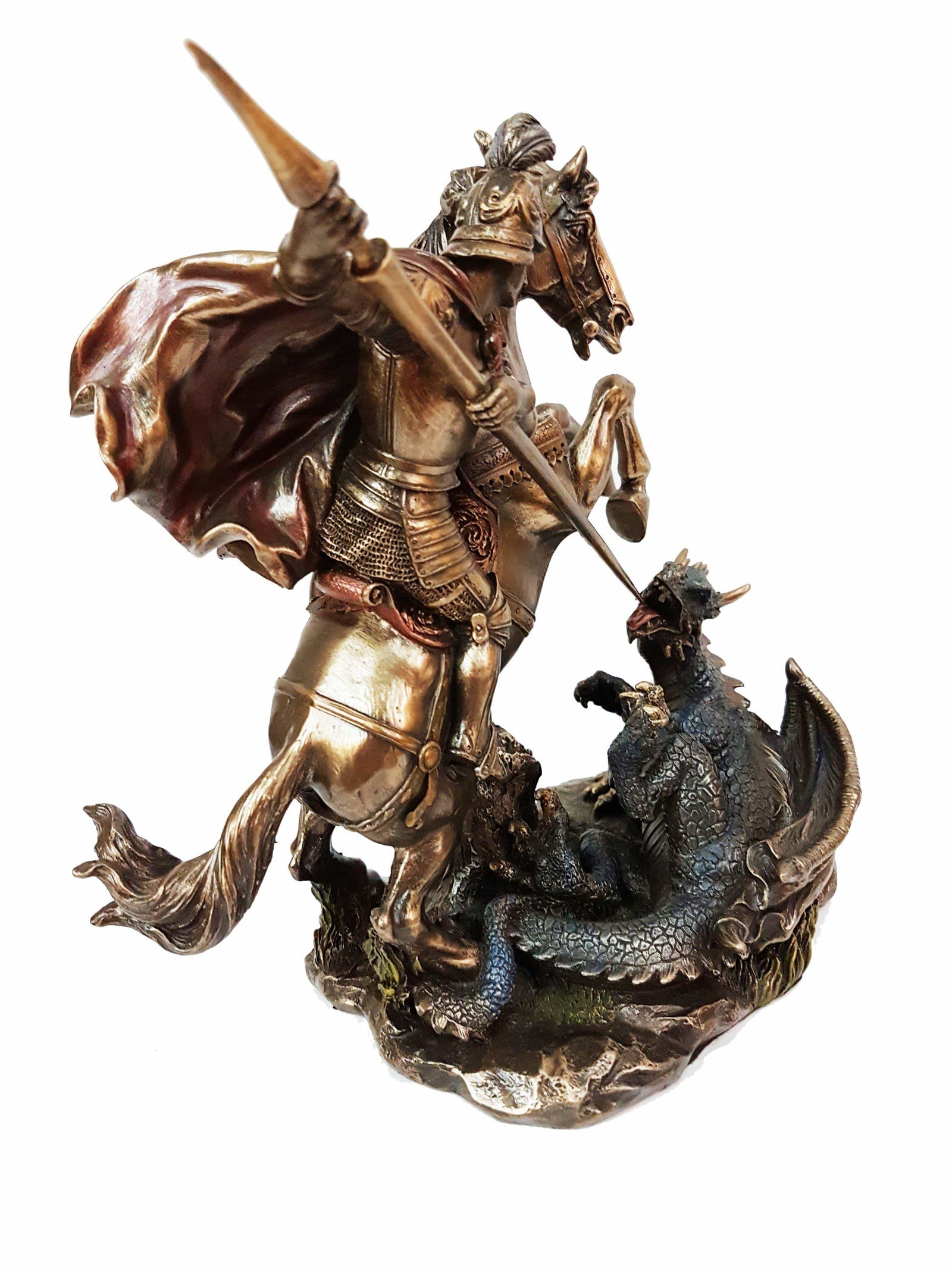 Imagem de São Jorge com acabamento em bronze 21 cm-TerraCotta Arte Sacra