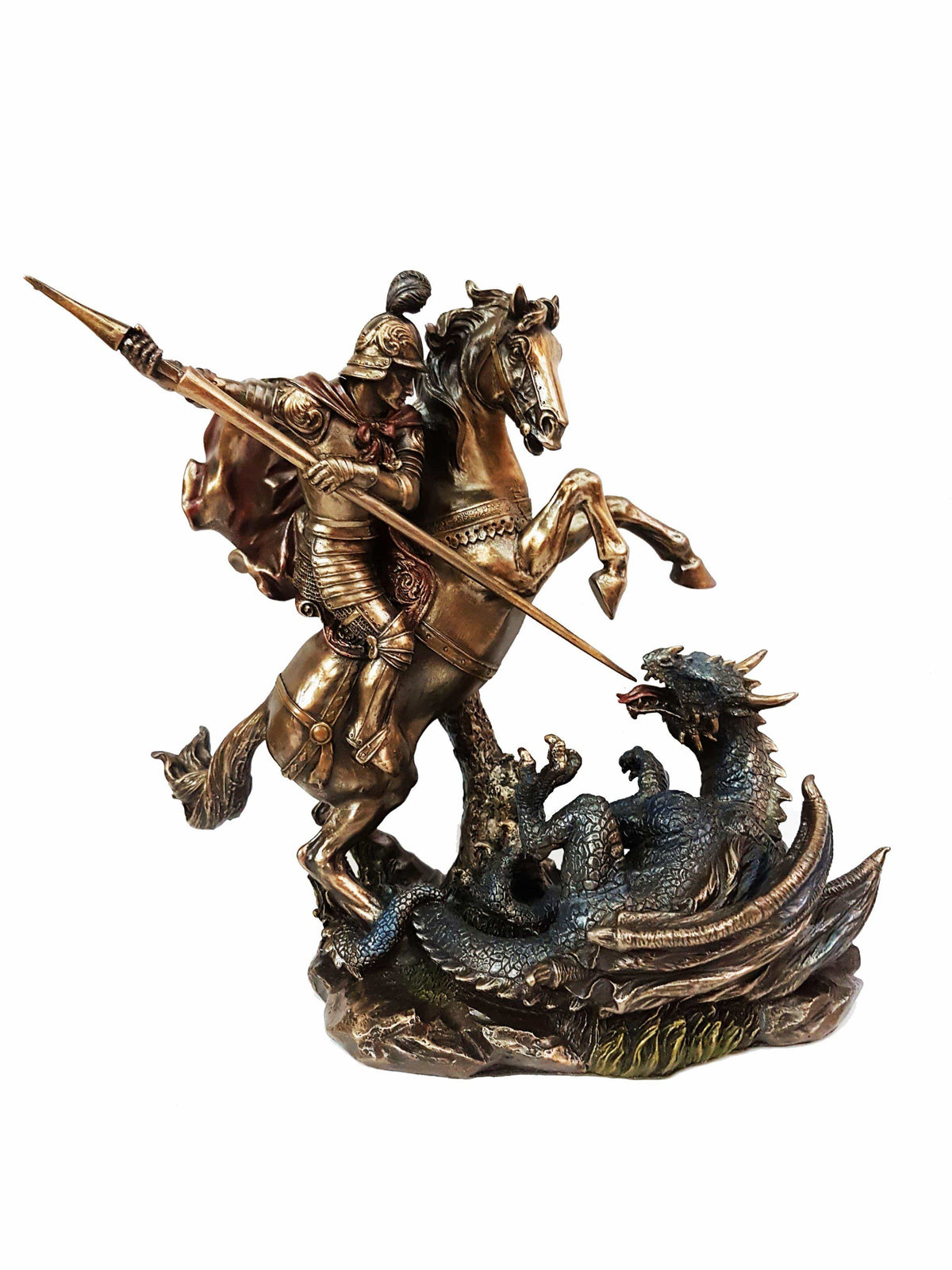 Imagem de São Jorge com acabamento em bronze 21 cm-TerraCotta Arte Sacra