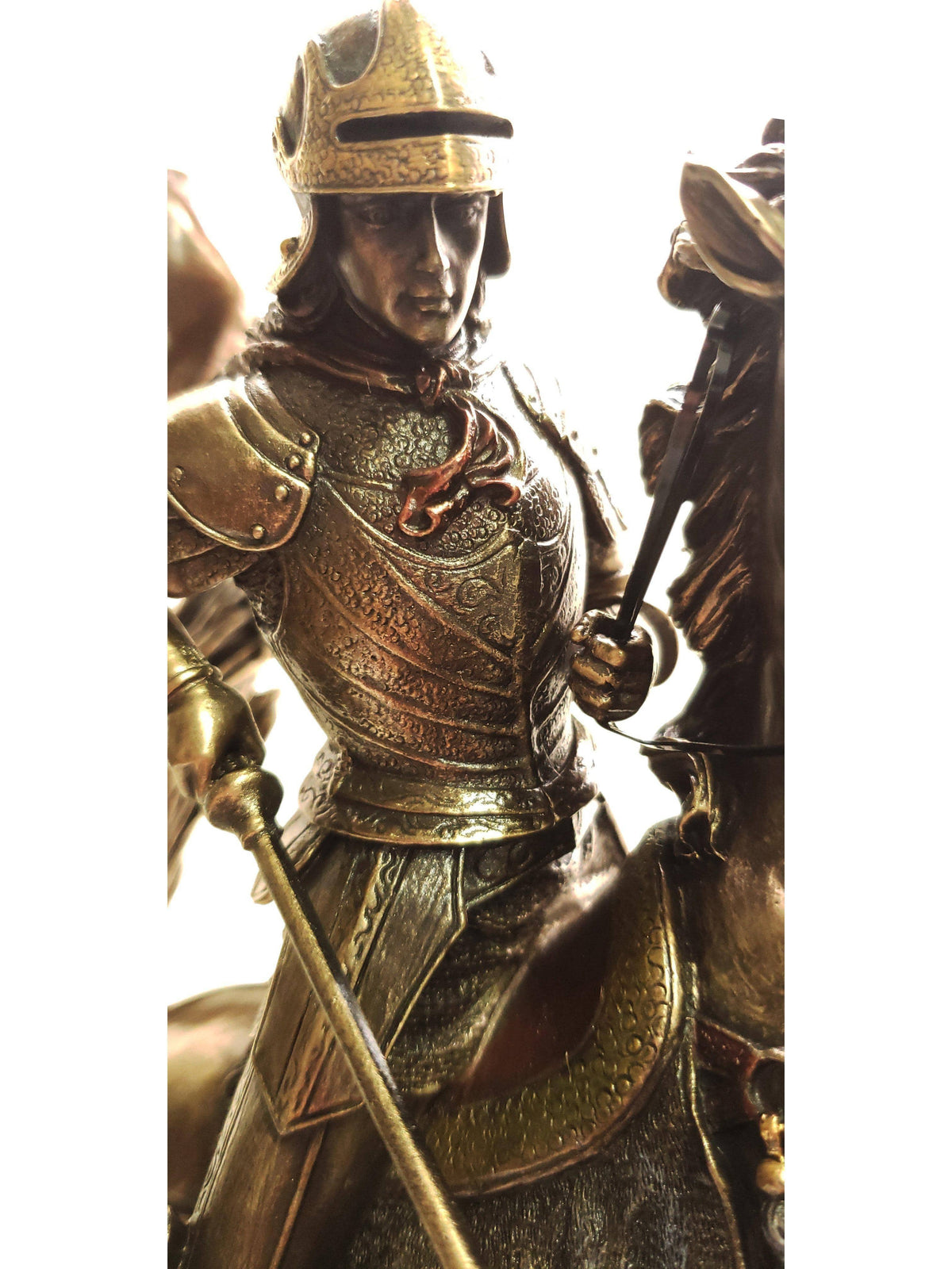 Imagem de São Jorge com acabamento em bronze 26 cm-TerraCotta Arte Sacra