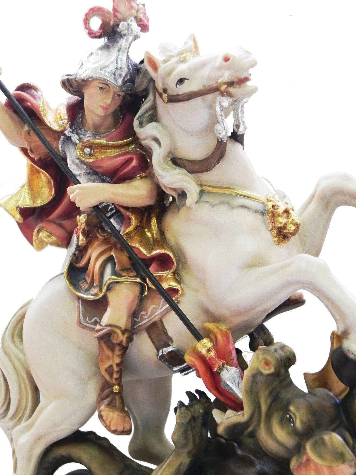 Imagem de São Jorge de Madeira Italiana 16 cm-TerraCotta Arte Sacra