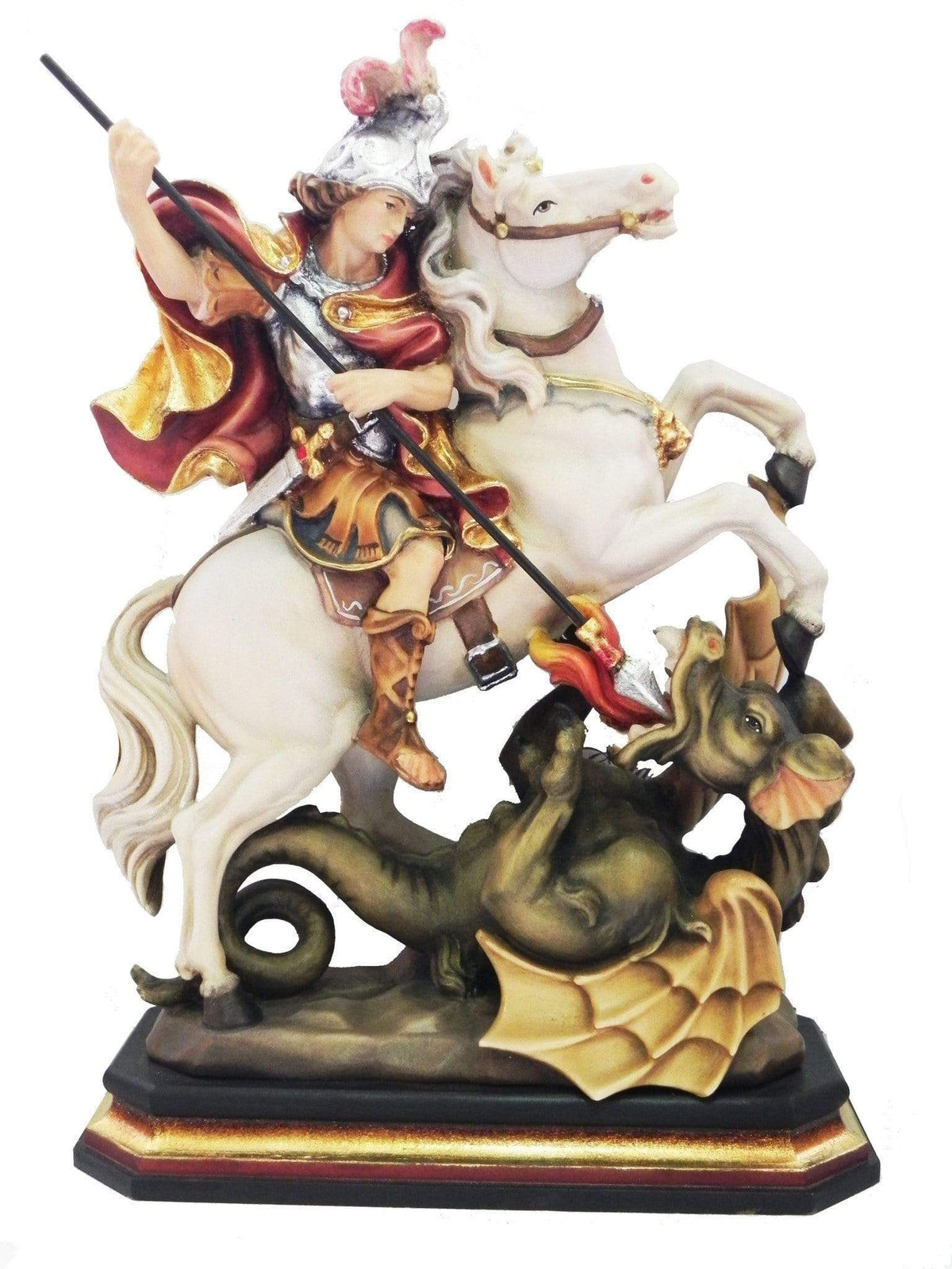 Imagem de São Jorge de Madeira Italiana 16 cm-TerraCotta Arte Sacra