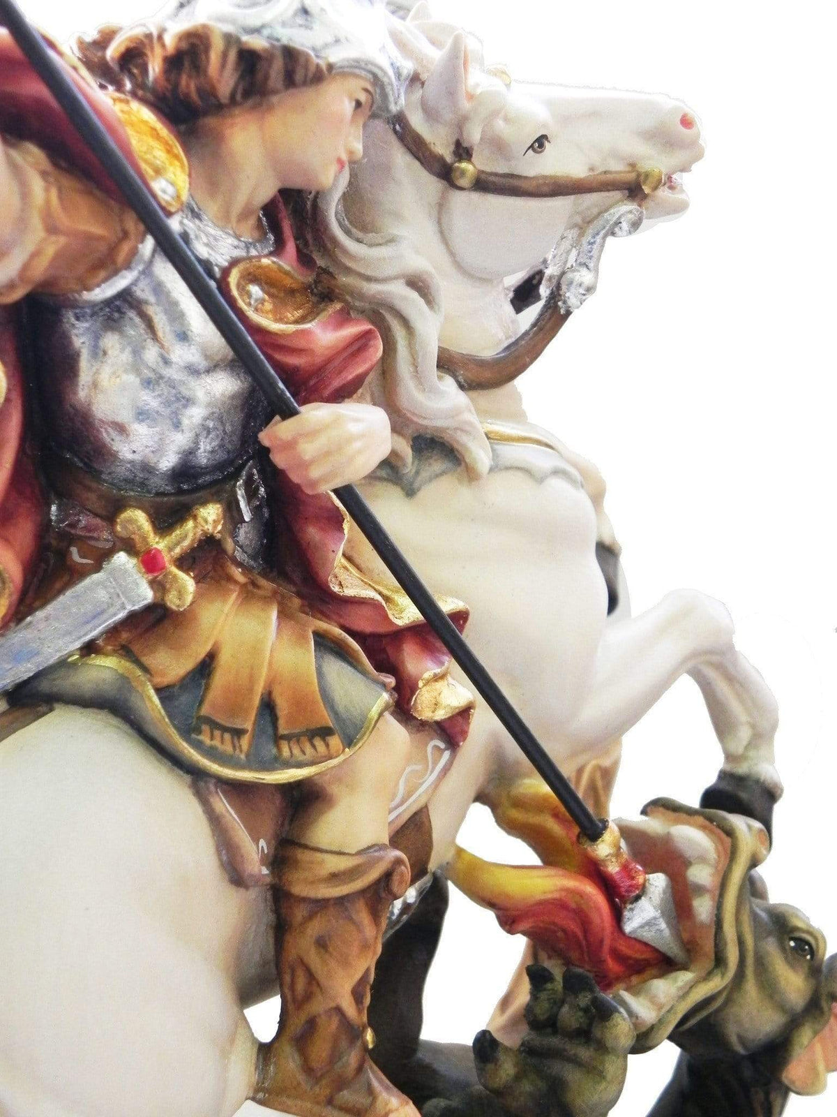 Imagem de São Jorge de Madeira Italiana 16 cm-TerraCotta Arte Sacra