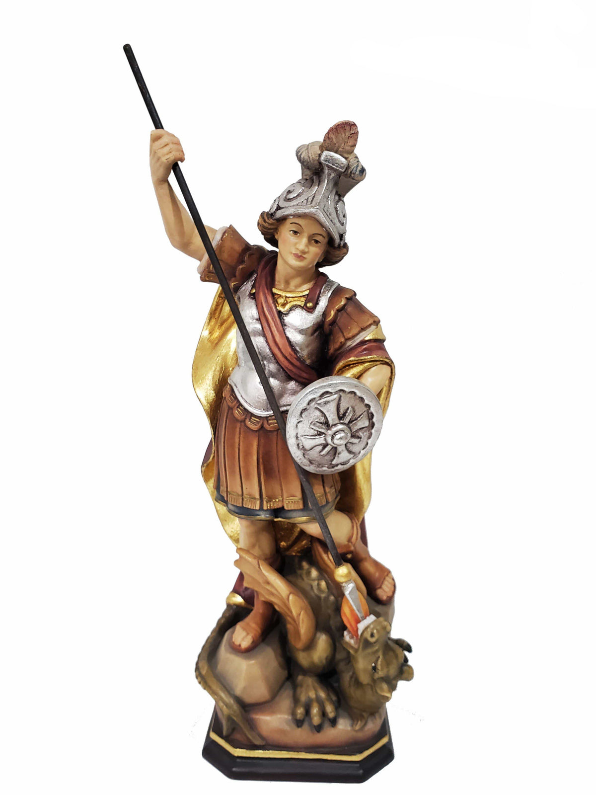Imagem de São Jorge de Madeira Italiana 33 cm-TerraCotta Arte Sacra