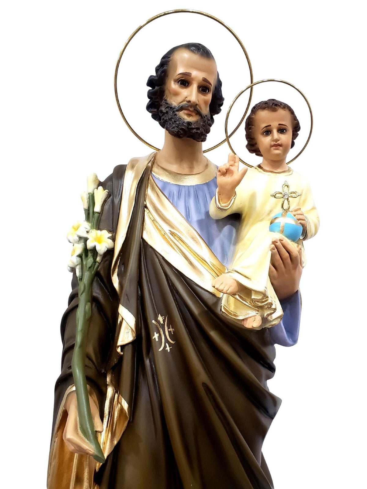 Imagem de São José com Olhos de Vidro em Pó de Mármore 60 cm-TerraCotta Arte Sacra