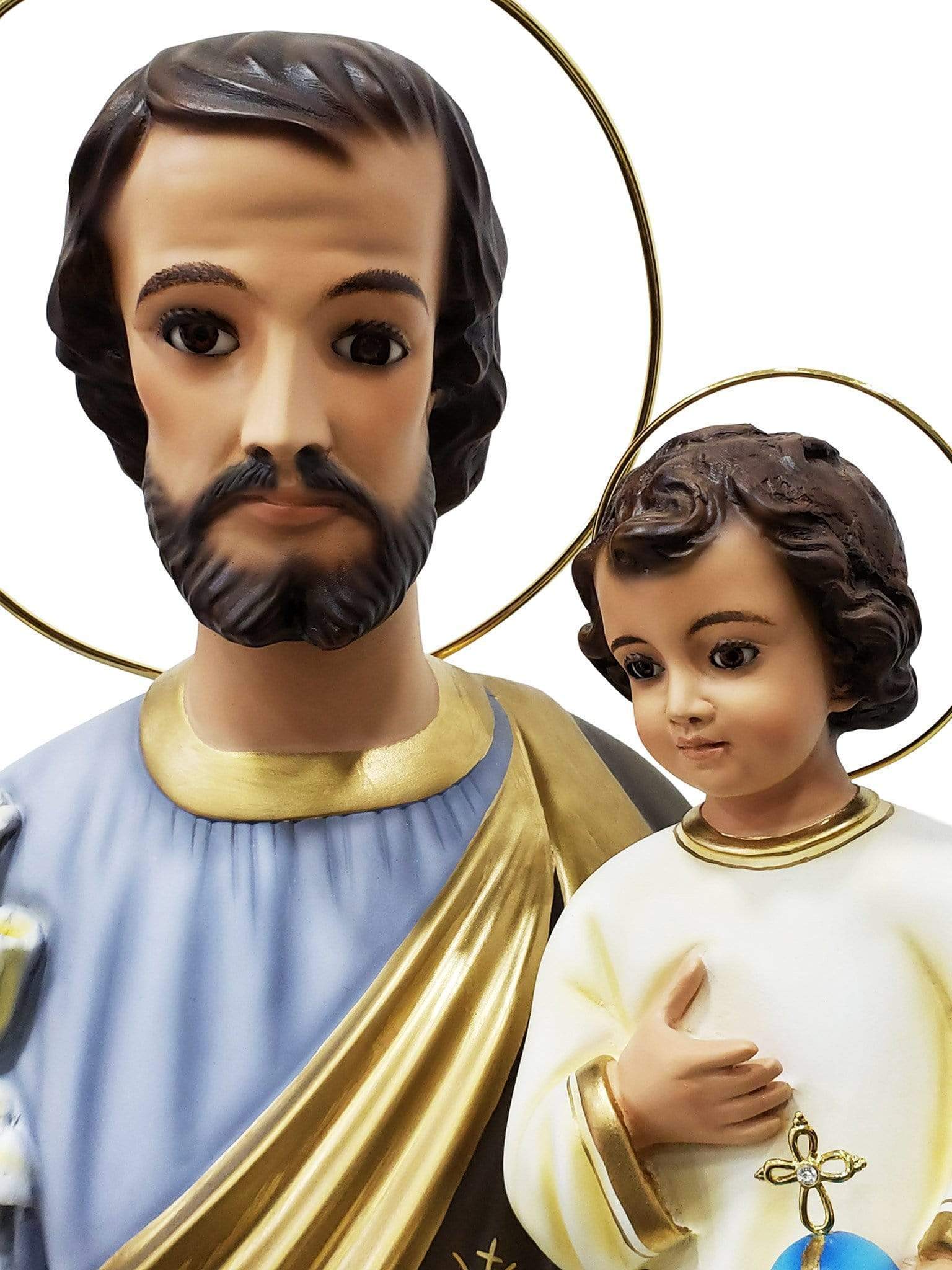 Imagem de São José em Pó de Mármore com Olhos de Vidro 105 cm-TerraCotta Arte Sacra