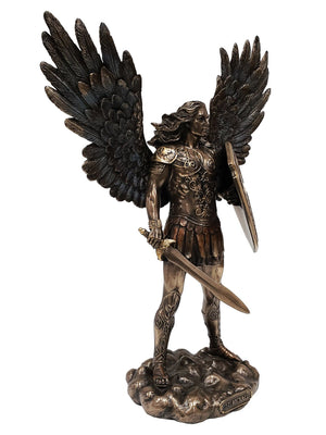 Imagem de São Miguel 28 cm sem Demônio Acabamento em Bronze-TerraCotta Arte Sacra