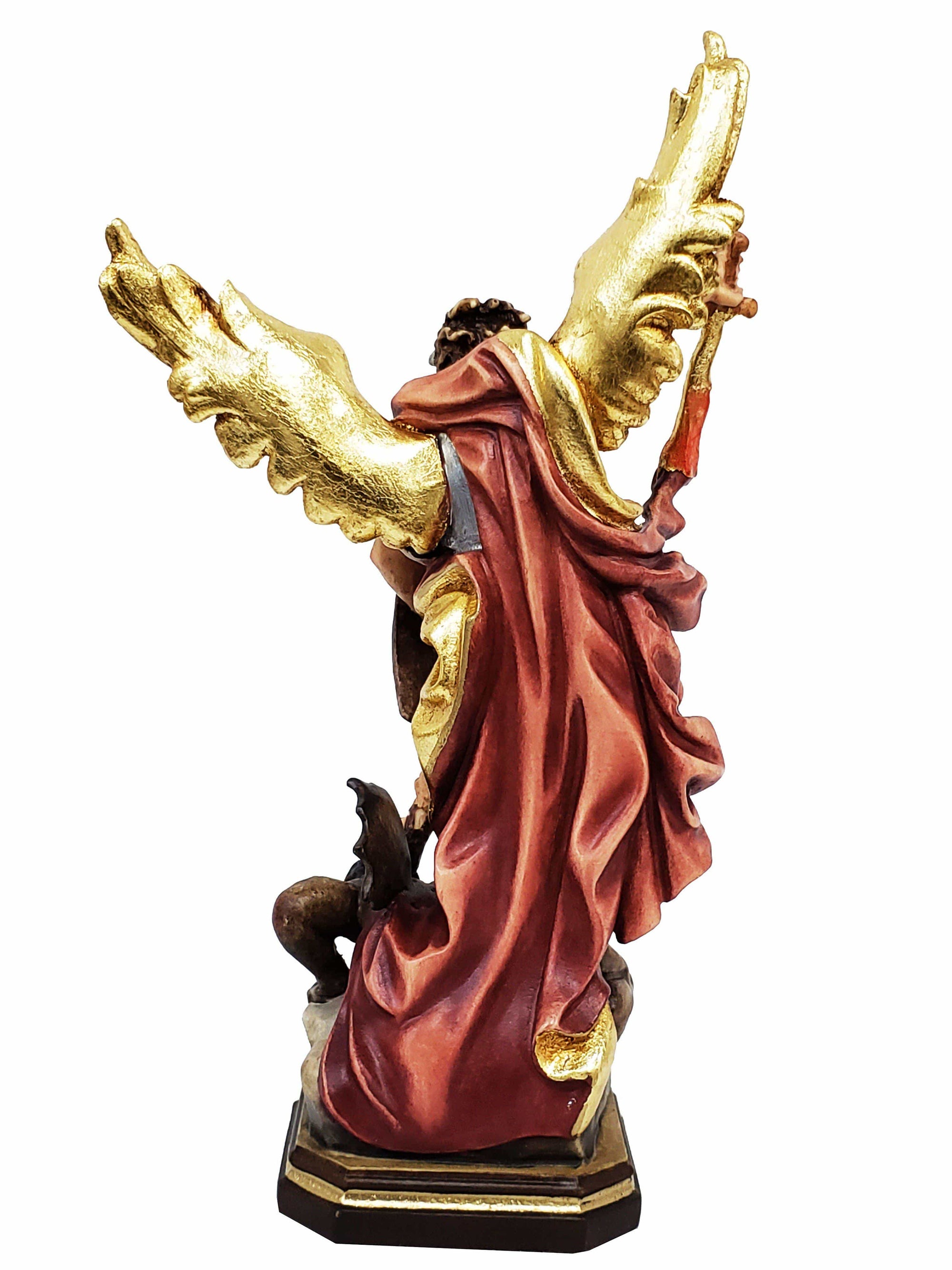 Imagem de São Miguel Arcanjo de Madeira Italiana de 14 cm-TerraCotta Arte Sacra