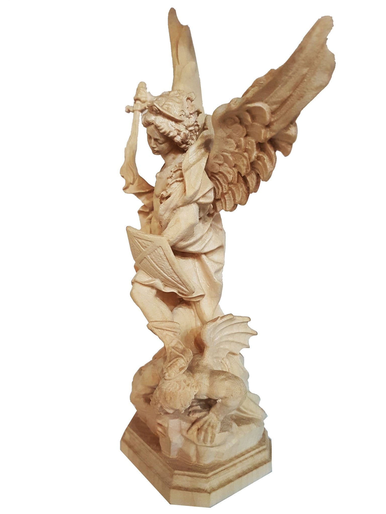 Imagem de São Miguel Arcanjo de Madeira Italiana de 36 cm-TerraCotta Arte Sacra