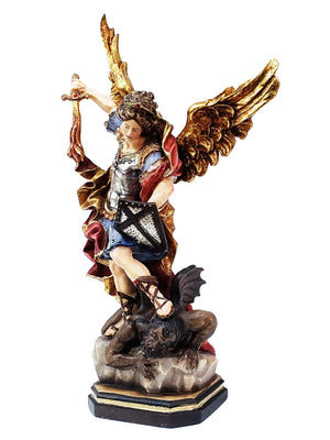 Imagem de São Miguel Arcanjo em Madeira Italiana 18 cm-TerraCotta Arte Sacra