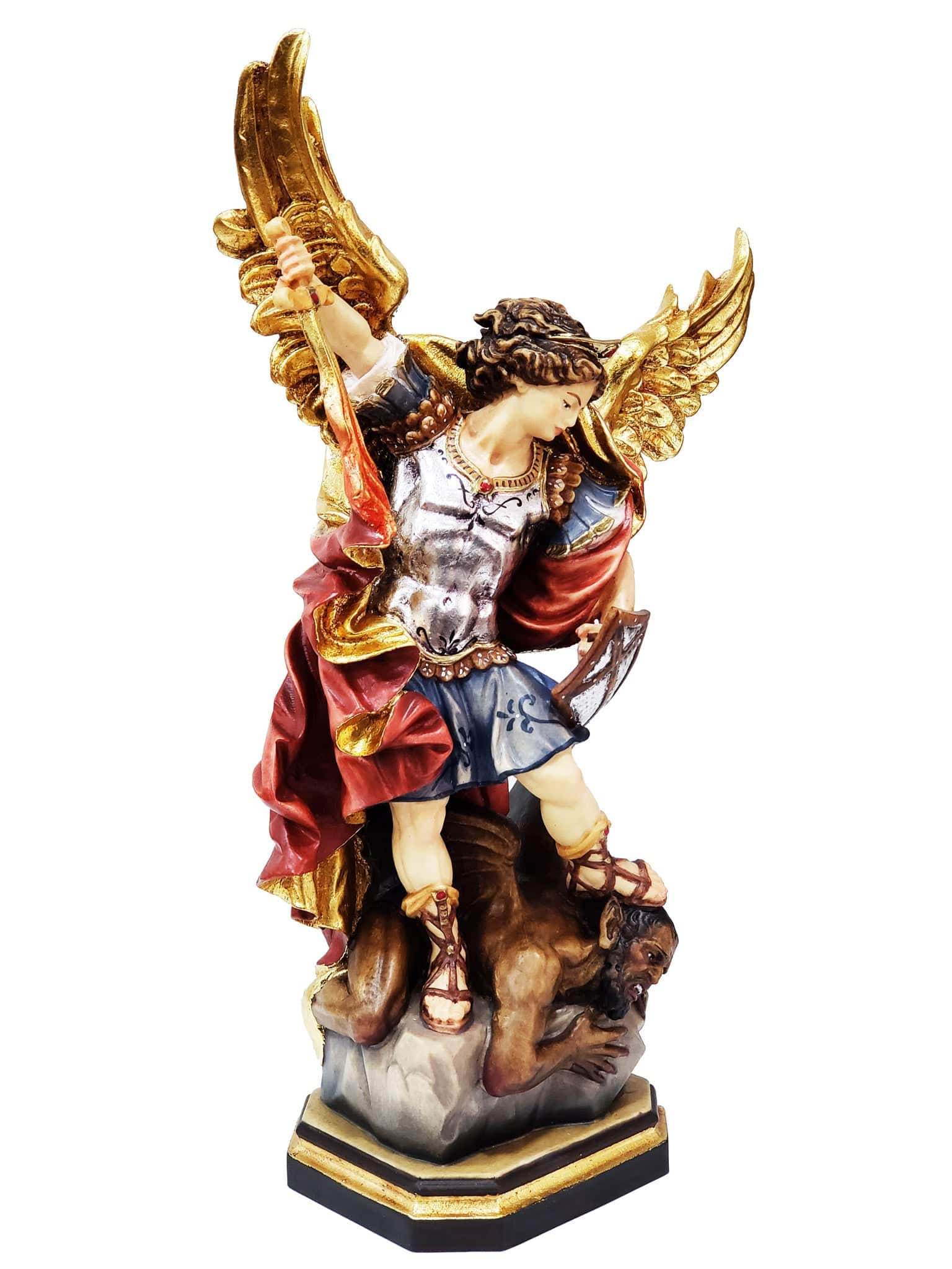 Imagem de São Miguel Arcanjo em Madeira Italiana 36 cm-TerraCotta Arte Sacra