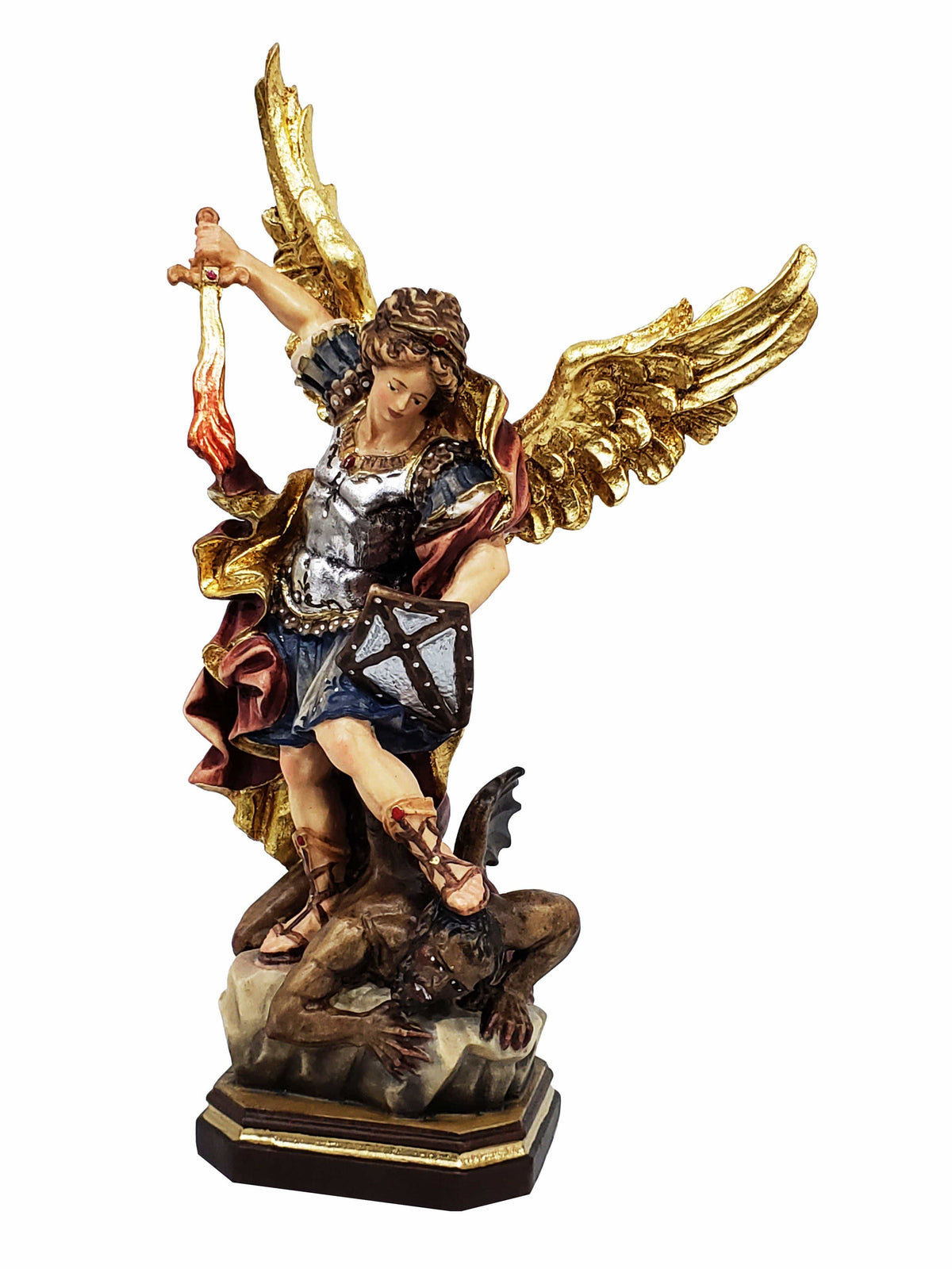 Imagem de São Miguel de Madeira Italiana 24 cm-TerraCotta Arte Sacra