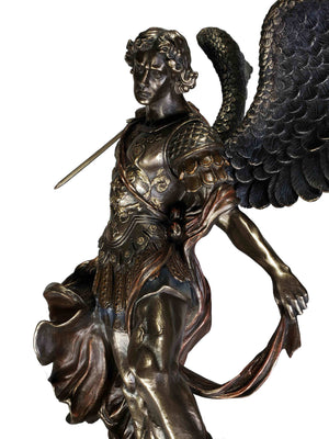 Imagem de São Miguel de Pó de Mármore com Acabamento em Bronze 55 cm-TerraCotta Arte Sacra