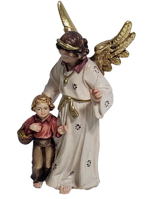 Imagem do Anjo da Guarda Menino de Madeira Italiana 12 cm-TerraCotta Arte Sacra