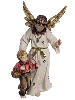 Imagem do Anjo da Guarda Menino de Madeira Italiana 12 cm-TerraCotta Arte Sacra
