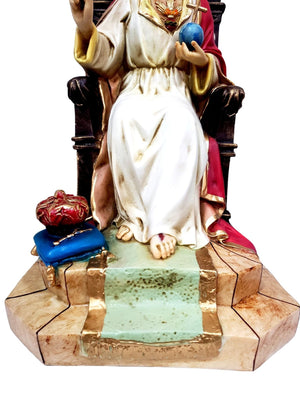 Imagem do Cristo Rei Barroco Português 57 cm-TerraCotta Arte Sacra