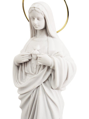 Imagem do Imaculado Coração de Maria em Pó de Mármore 30 cm-TerraCotta Arte Sacra