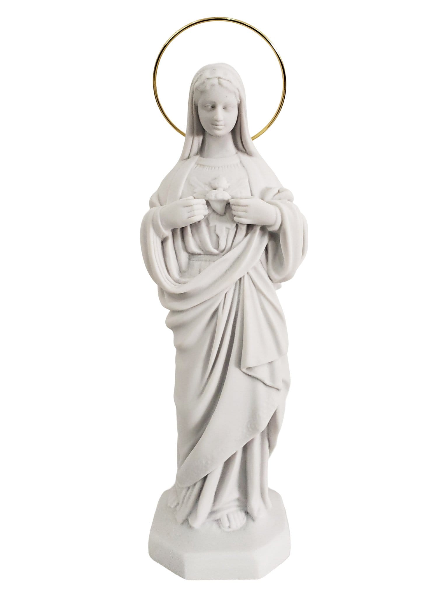 Imagem do Imaculado Coração de Maria em Pó de Mármore 30 cm-TerraCotta Arte Sacra