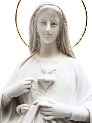 Imagem do Imaculado Coração de Maria em Pó de Mármore 45 cm-TerraCotta Arte Sacra